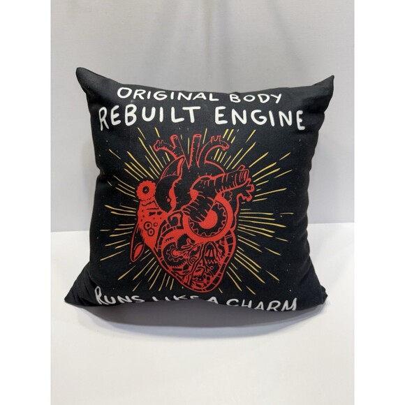 Original Body Rebuilt Engine Open Heart Surgery Throw Pillow - Picture 3 of 7